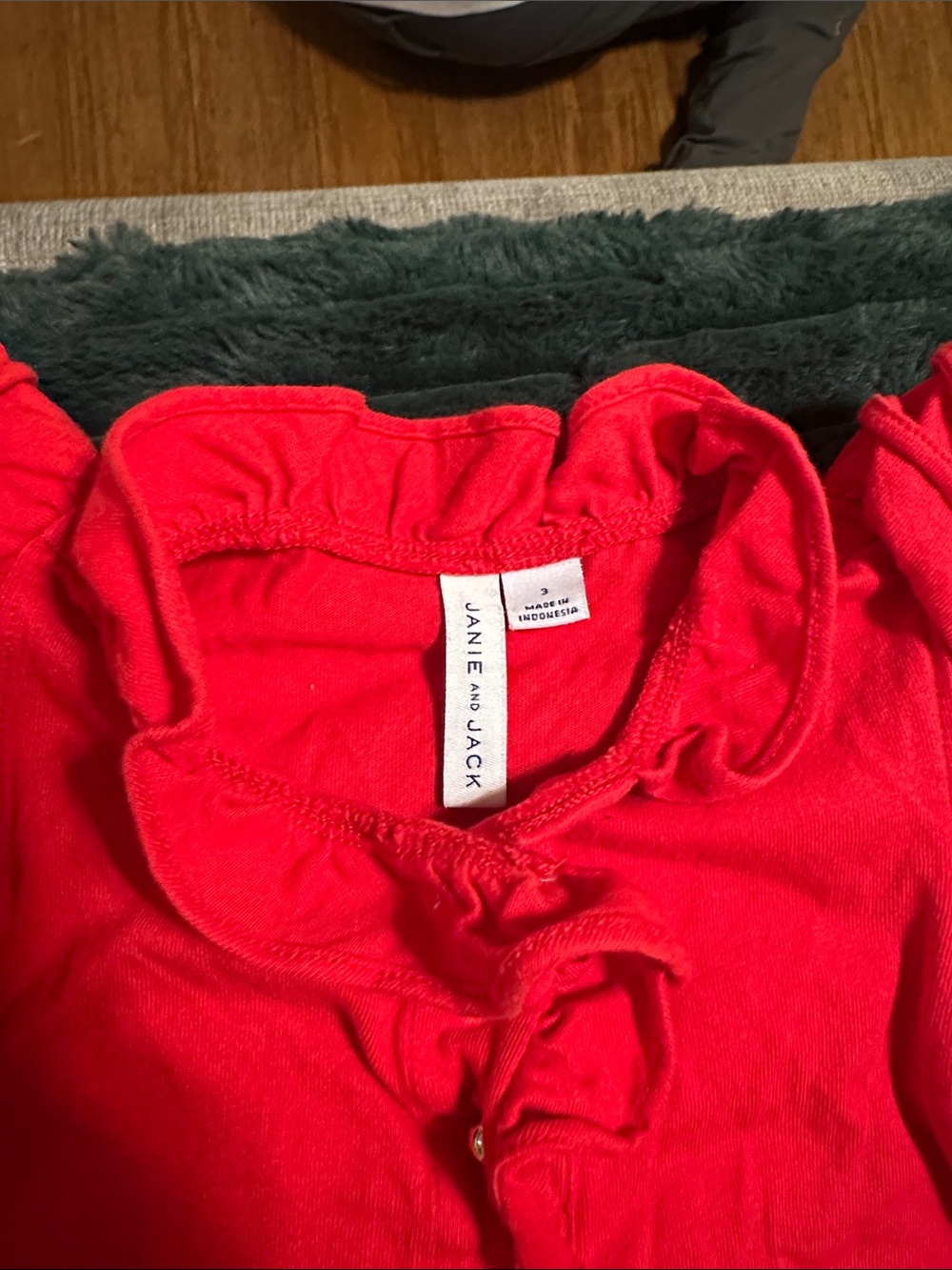 Janie and Jack Vibrant Red Ruffle-Trim Top